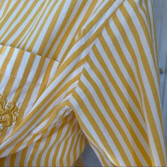Rafaella Petites Button Down Shirt in Yellow and White Stripes size 8 - Picture 8 of 11
